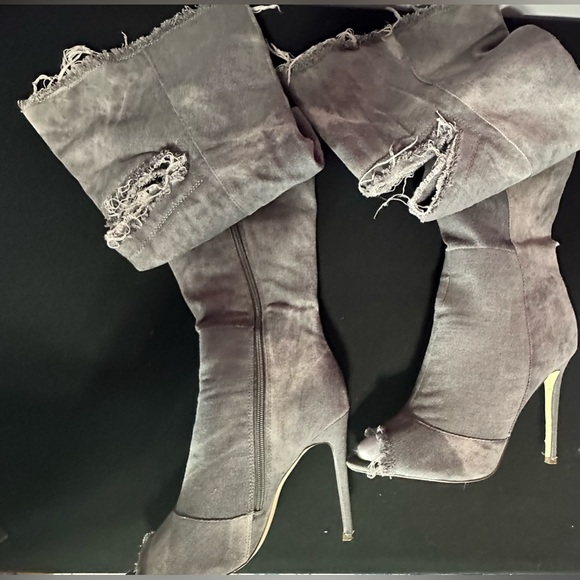 🔥 Thigh High Open Toe High Heel Boots!💋 These Are So Sexy And Amazing On!🩶 - Picture 5 of 5